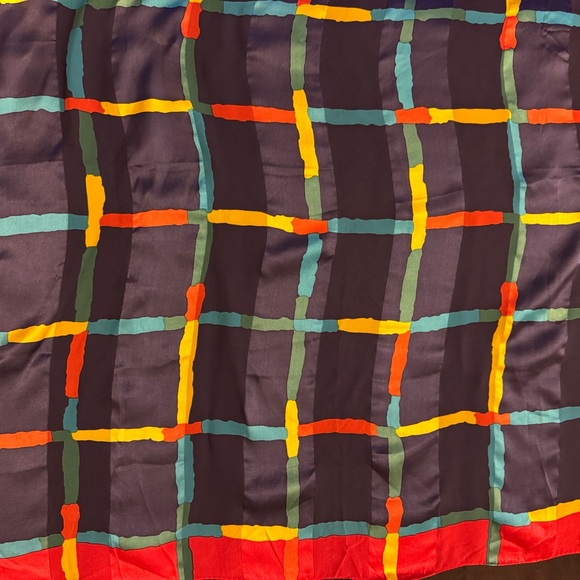 Charles Jourdan Multicolor Geometric Silk Scarf - Picture 9 of 9